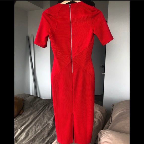 ASOS Seamed Structured Rib Bodycon Dress - Picture 5 of 7